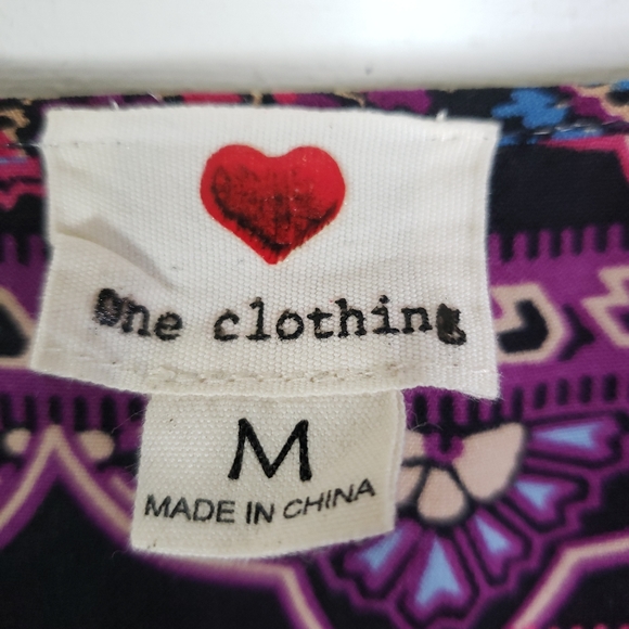 One Clothing Paisley Boho Tunic Dress M - Picture 2 of 6